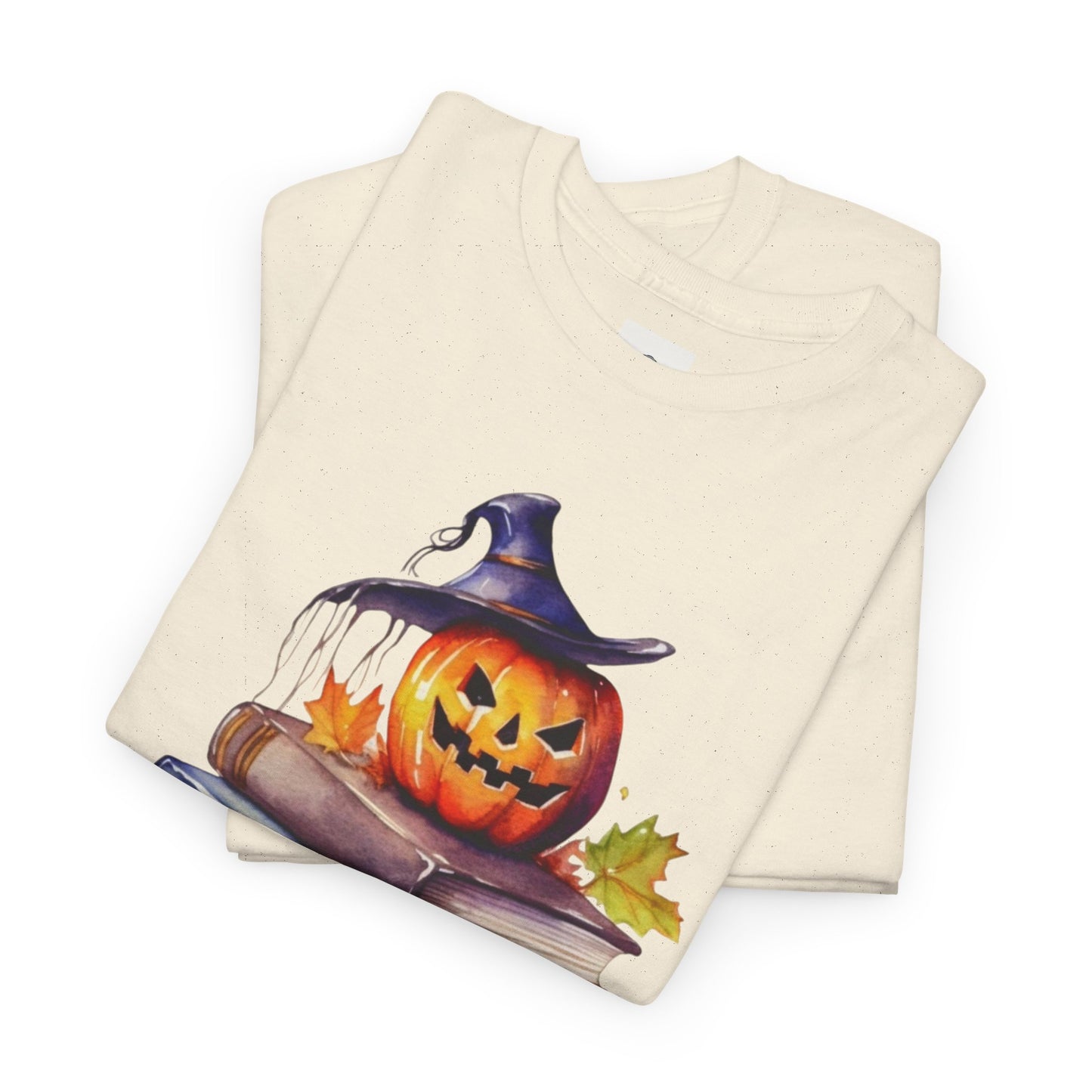 Halloween Book Lover Tee, Unisex Heavy Cotton Tee, Fall Festival Shirt, Pumpkin Spice Apparel, Teacher Gift, Autumn T-Shirt