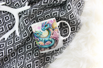 Whimsical Dragon Couple Mug | Fantasy Drinkware, Gift for Dragon Lovers, Cute Tea Cup, Magical Home Decor, Unique Birthday Present