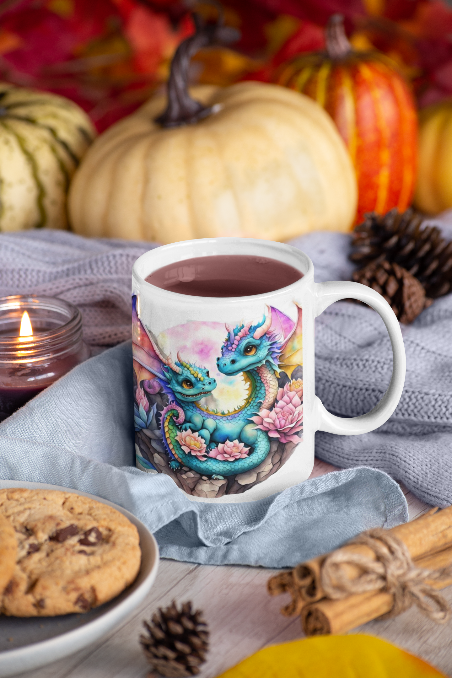 Whimsical Dragon Couple Mug | Fantasy Drinkware, Gift for Dragon Lovers, Cute Tea Cup, Magical Home Decor, Unique Birthday Present