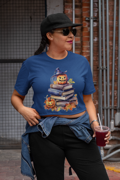 Halloween Book Lover Tee, Unisex Heavy Cotton Tee, Fall Festival Shirt, Pumpkin Spice Apparel, Teacher Gift, Autumn T-Shirt