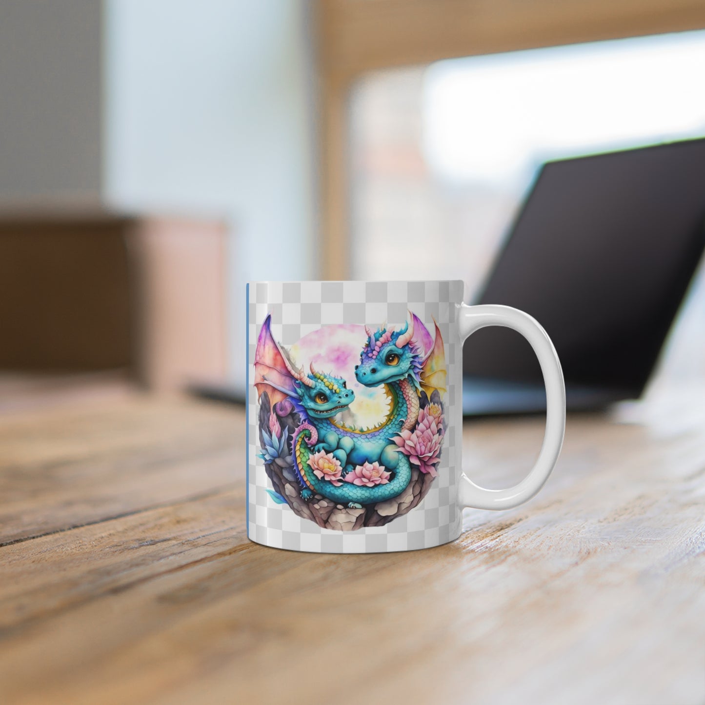 Whimsical Dragon Couple Mug | Fantasy Drinkware, Gift for Dragon Lovers, Cute Tea Cup, Magical Home Decor, Unique Birthday Present