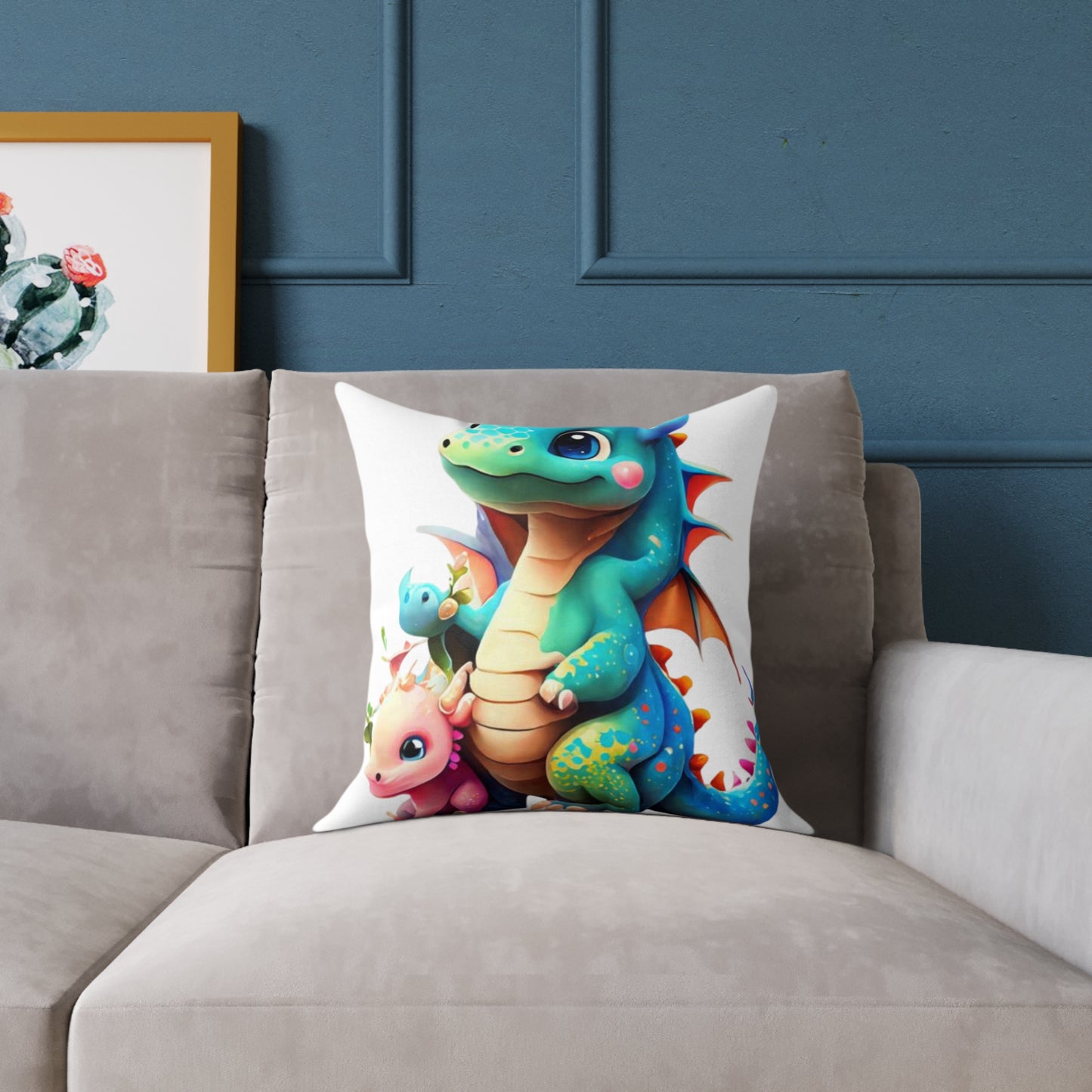 Whimsical Dragon Pillow | Kids Room Decor, Fantasy Home Cushion, Fun Pillow for Gifts, Nursery or Playroom