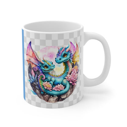 Whimsical Dragon Couple Mug | Fantasy Drinkware, Gift for Dragon Lovers, Cute Tea Cup, Magical Home Decor, Unique Birthday Present