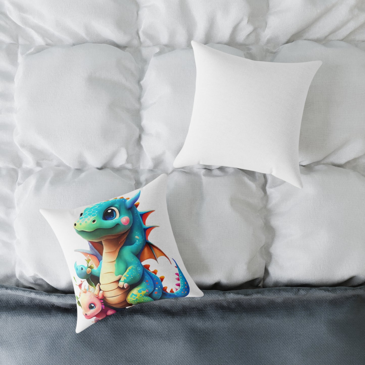 Whimsical Dragon Pillow | Kids Room Decor, Fantasy Home Cushion, Fun Pillow for Gifts, Nursery or Playroom
