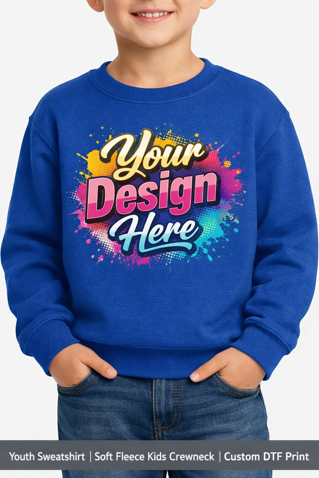 Youth Sweatshirt | Soft Fleece Kids Crewneck | Custom DTF Print