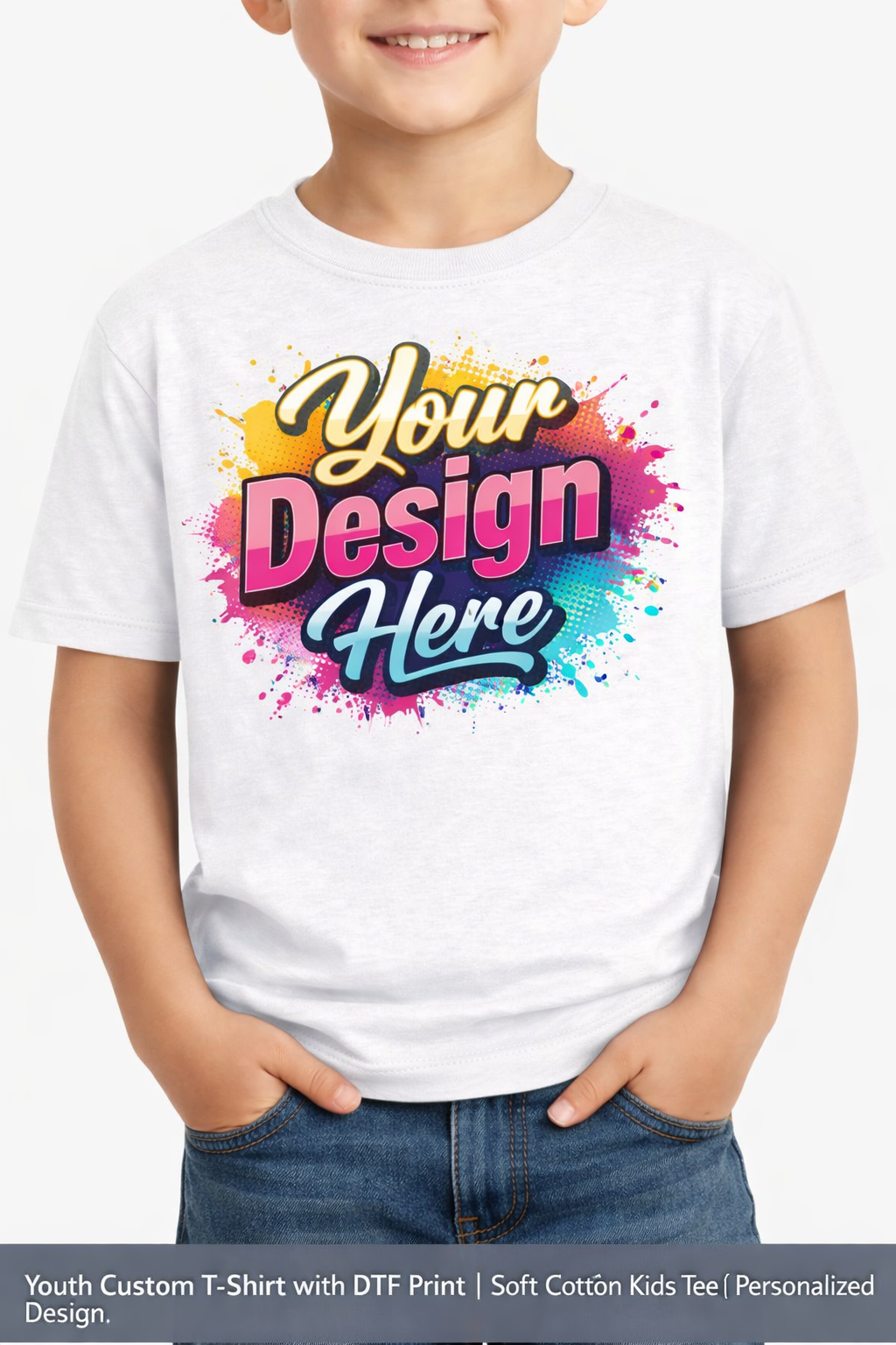 Youth Custom T-Shirt with DTF Print | Soft Cotton Kids Tee | Personalized Design