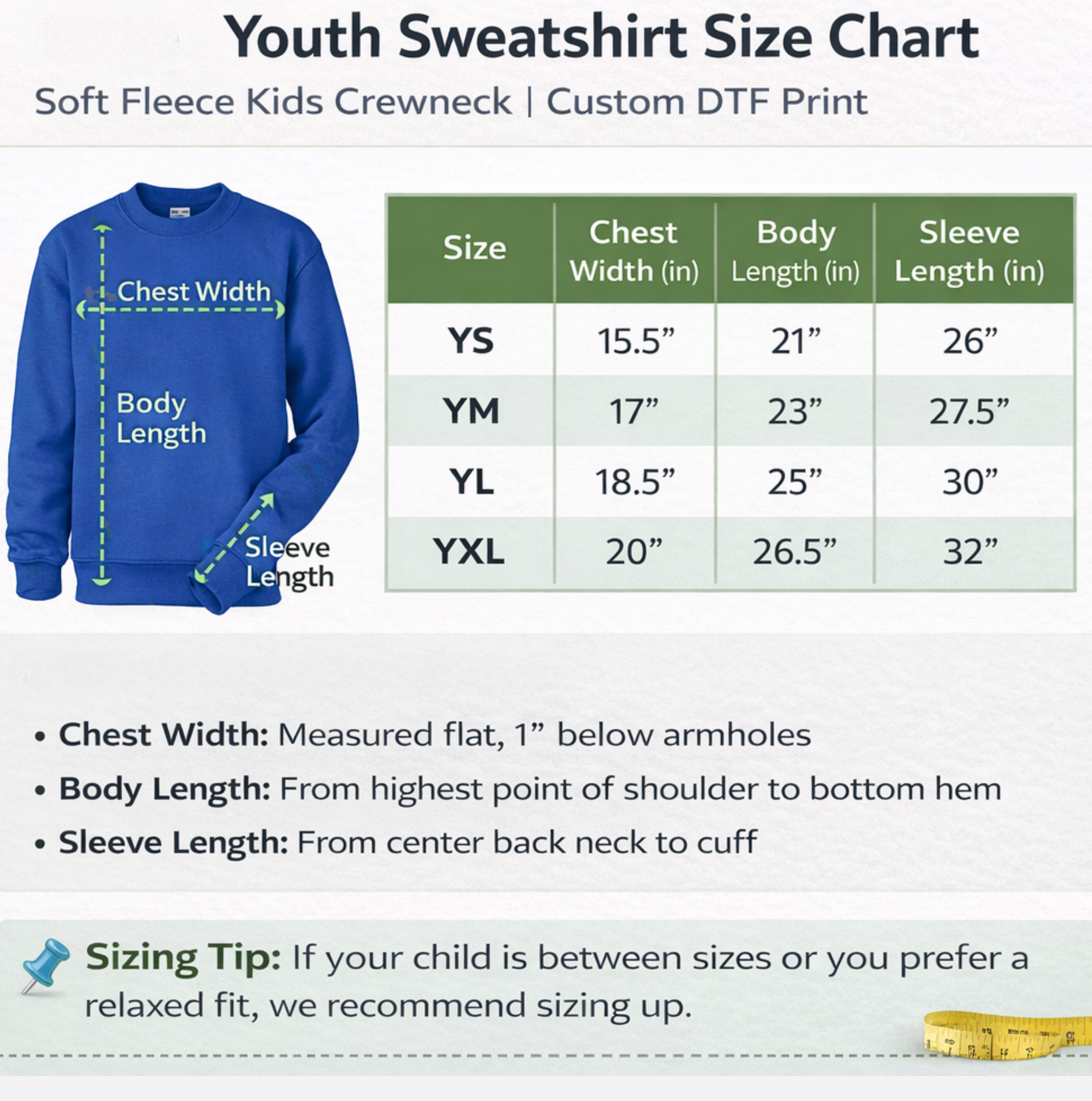 Youth Sweatshirt | Soft Fleece Kids Crewneck | Custom DTF Print