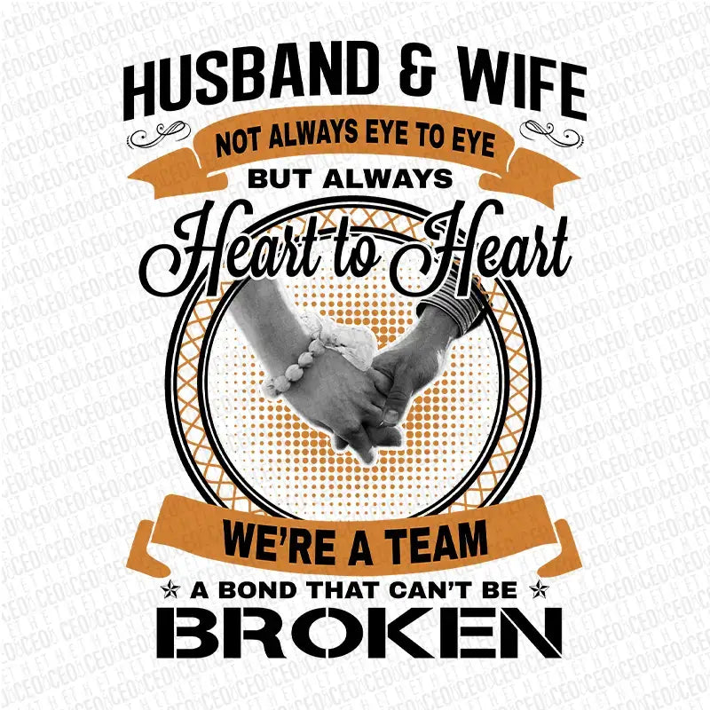 Husband & Wife – Heart To Heart – DTF Transfer